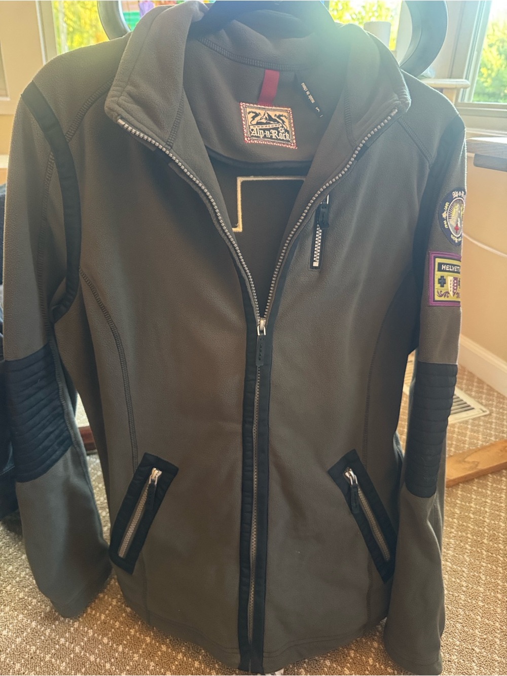 Alp N Rock Olive Utility Softshell Jacket with Patch Details